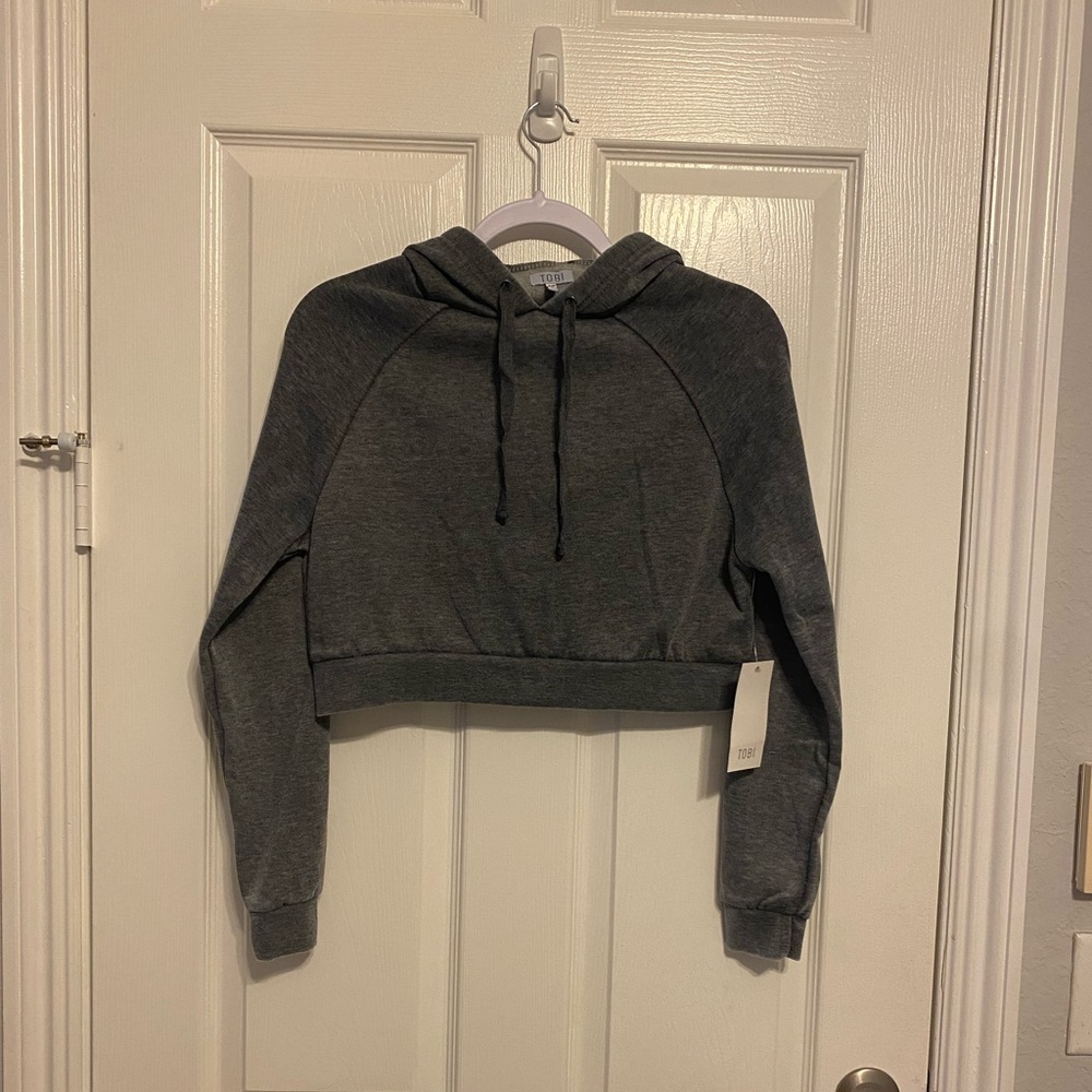 ✌🏼 Gray Cropped Hoodie
